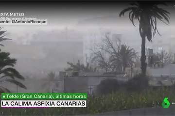 La calima empolva Telde (Foto Antonio Rico)